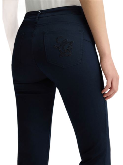 pantaloni donna flare cotone stretch blu scuro LIU JO | WA5416-T714493921
